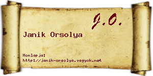 Janik Orsolya névjegykártya